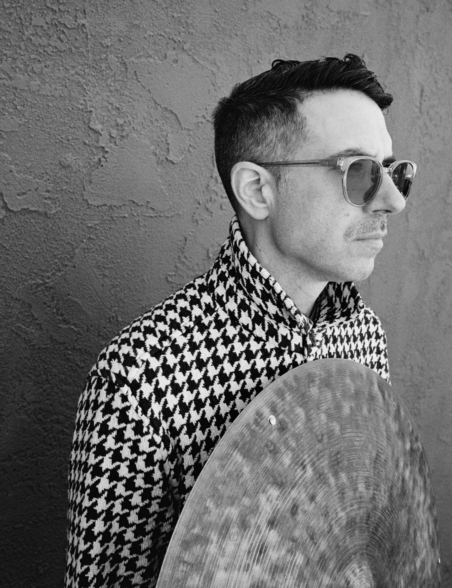 Mark holding a cymbal